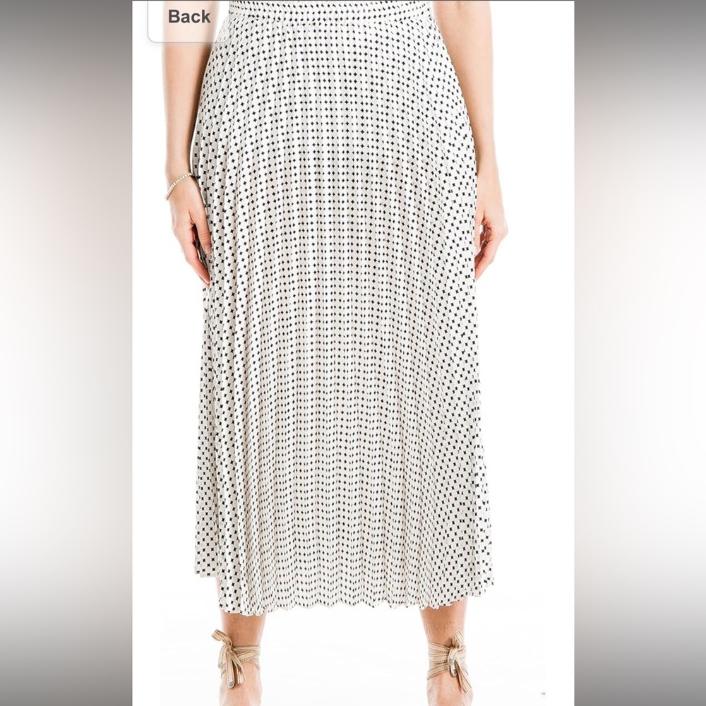 Max Studio Black and White Polka Dot Maxi Skirt